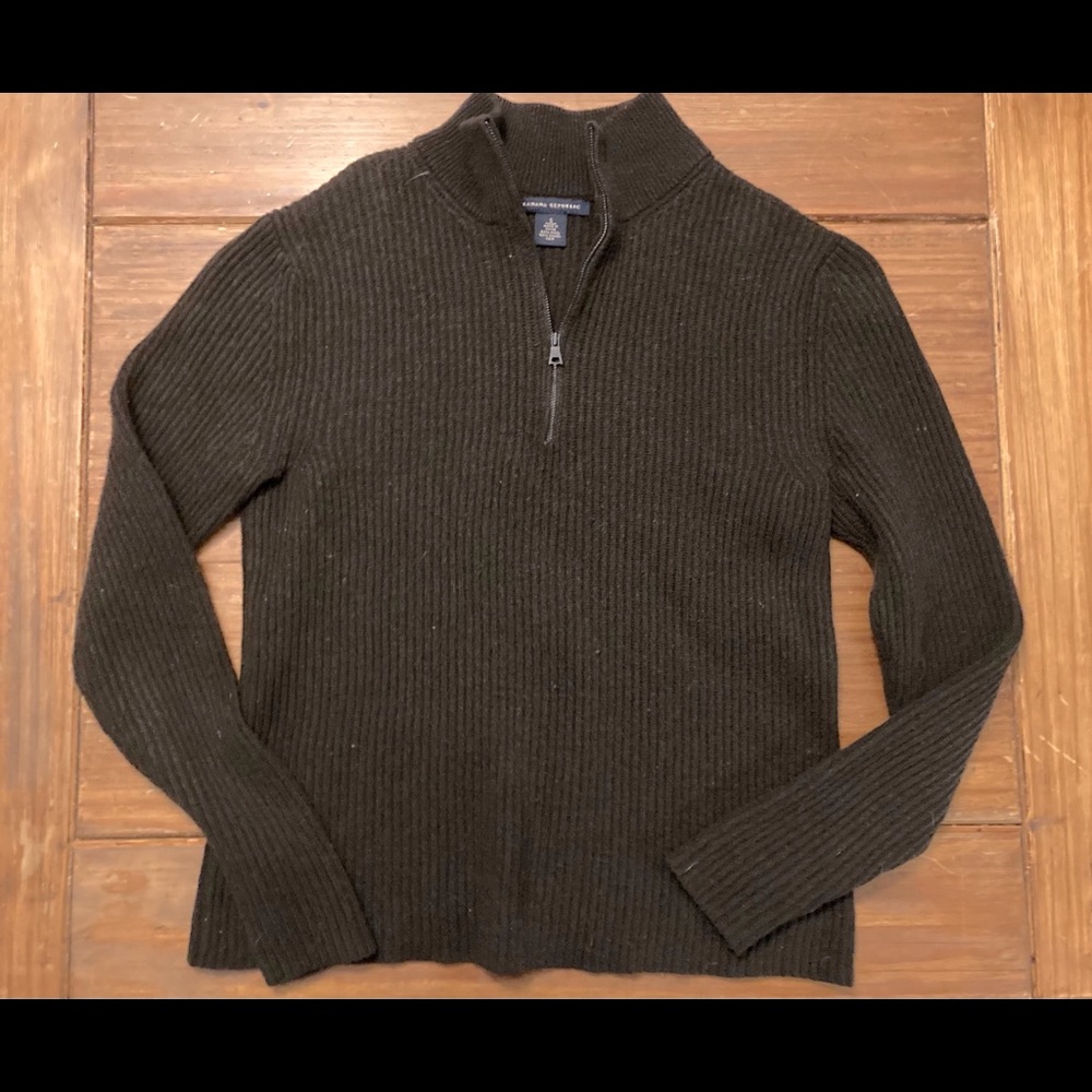 Quarter zip ribbed sweater